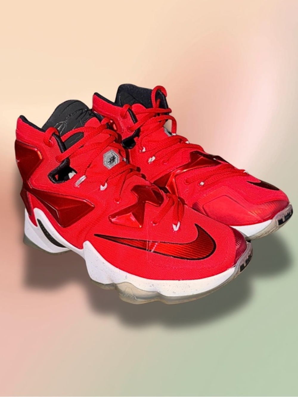 Nike LeBron 13 XIII On Court Red White Black Basketball Shoes Men’s Size 7